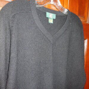 Cashmere V-Neck Sweater Men's Black Medium/ Unisex